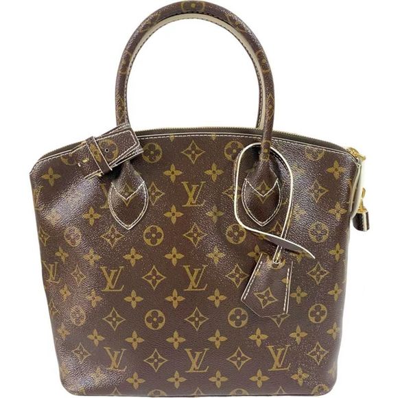 Louis Vuitton Lockit Shiny Monogram Canvas Leather Brown White Handbag - Picture 1 of 8